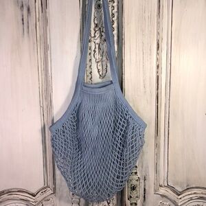 Baby Blue French Weaved Fisherman’s Market Bag